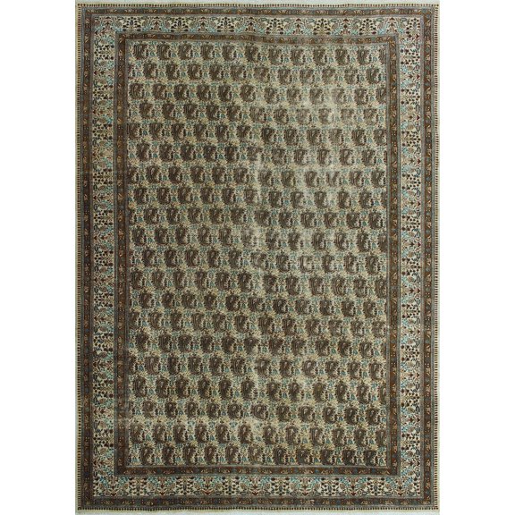 Fine VTG Amber Ivory/Grey Rug, 8'5" x 11'10"