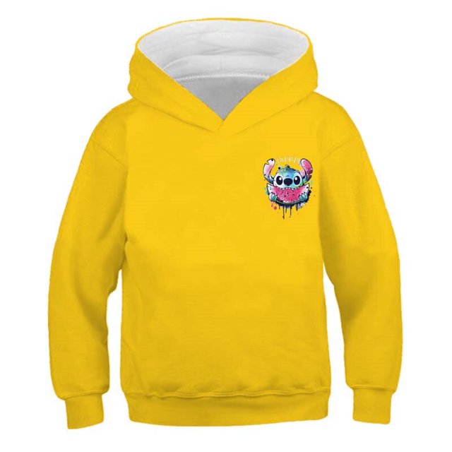 Sudaderas de algodón para niños de Stitch, sudaderas con capucha de manga larga para primavera y otoño, ropa para niños y niñas, Tops informales con capucha de dibujos animados de Stich, 150cm Gao Jinjia LED