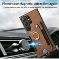 thumbnail image 3 of Phone Case for Samsung Galaxy S25 Ultra 5G Wallet Cell Cover with Tempered Glass Screen Protector Slim Lanyard Wrist Strap RFID Ring Stand Credit Card Holder Slot S25Ultra 25S S 25 25Ultra 6.9 Brown, 3 of 10