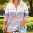 thumbnail image 2 of Bixock Women's Maternity Tops Plus Size Printed Casual 3/4 Sleeve V-Neck Maternity Shirts Loose Comfortable Pregnant Top, 2 of 5