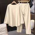 thumbnail image 4 of MIUOWANP Womens Big and Tall Pajama Sets Women's Casual Fleece Warm Tops With Pad Trousers Soft Homewear Sleepwear Suits Beige XL, 4 of 5