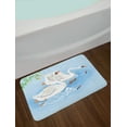 thumbnail image 2 of Swans Bath Mat, Gracious Animals in River Reflections Floral Art, Plush Bathroom Decor Mat with Non Slip Backing, 29.5" X 17.5", Pale Blue Multicolor, by Ambesonne, 2 of 2