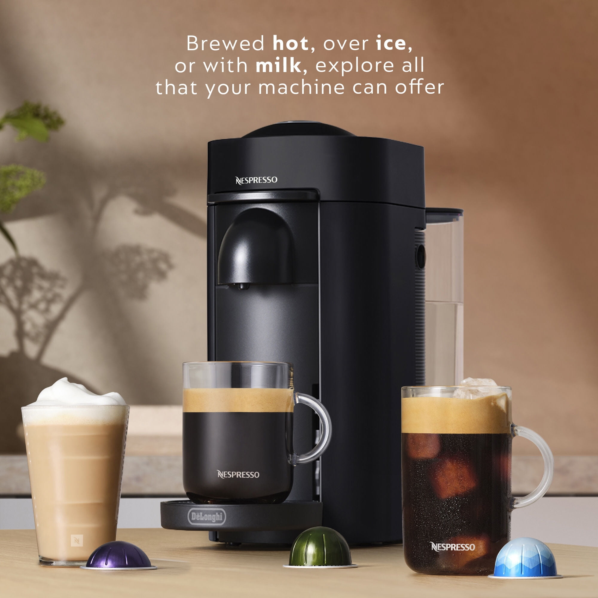 Nespresso Vertuo Plus Coffee and Espresso Machine by De'Longhi with Aeroccino, Limited Edition, Black Matte