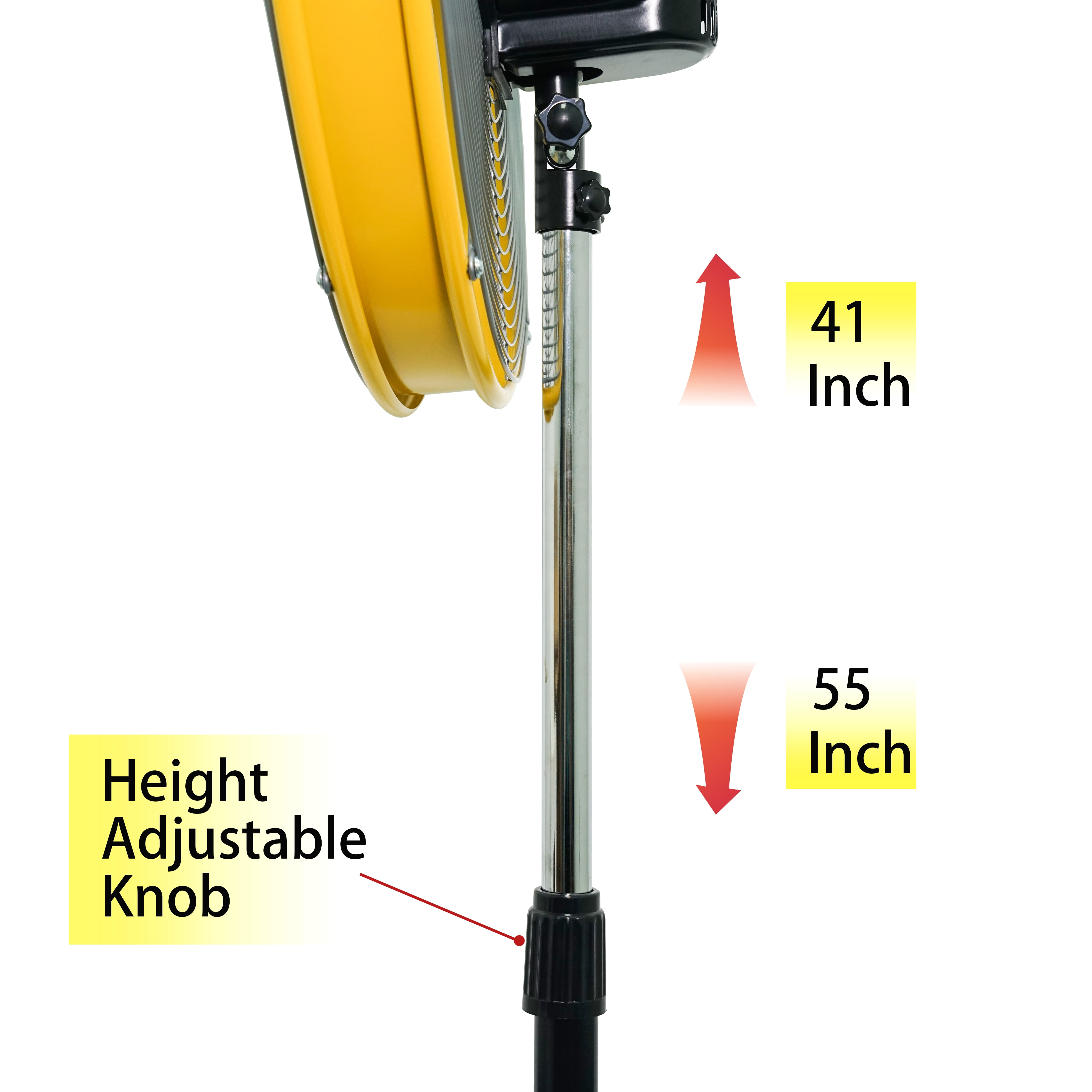 HICFM 5000 CFM 20 inch High Velocity Pedestal Oscillating Fan with Drum Head, Powerful 1/5 HP Motor, 6FT Power Cord and Oscillation Standing Fan, Commercial or Industrial rooms - UL Safety Listed