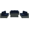 thumbnail image 3 of Modway Sojourn 7 Piece Outdoor Patio Sunbrella® Sectional Set in Canvas Navy, 3 of 8
