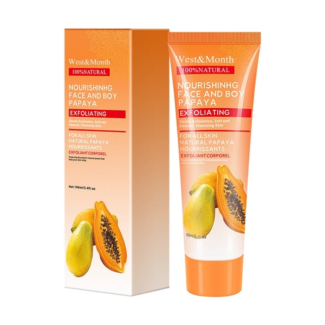 Crema exfoliante de papaya, hidratante, suavizante, cierra los poros, blanquea, ilumina y exfolia.
