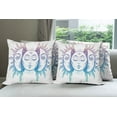thumbnail image 6 of Ambesonne Moon Throw Pillow Cover 4 Pack, East Oriental Inspired Image, 16", Lilac Blue White, 6 of 7