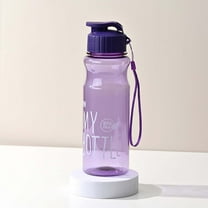 23oz Clear Water Bottle, 650ml with Lid Sports Water Bottle, Leak Proof Water Bottle, Water Bottle for School, Office, Outdoors, Purple