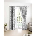 thumbnail image 3 of Grey White Botanical Blackout Curtains for Bedroom/Living Room, Thermal Insulated Kitchen Curtains, Pastoral Spring Floral Summer Art Grommet Darkening Window Treatment Drapes 52"x84"x2, 3 of 8