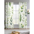 thumbnail image 2 of Sage Green Leaves Sheer Curtains 84 Inch Length 2 Panels Set for Living Room/Bedroom, Summer Botanical Farmhouse Leaf Watercolor Kitchen Curtains Grommet Curtains Window Treatments 52"x84"x2, 2 of 7