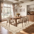 thumbnail image 4 of Garvee 10'x13' Scalloped Wavy Border Area Rug Neutral Washable Carpet, Non Slip Minimalist Striped Floor Rug for Living Room Bedroom Home Office, Linen, 4 of 6