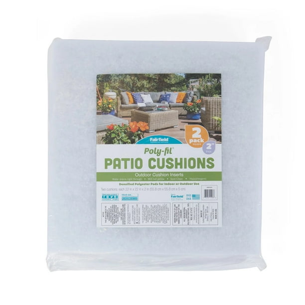PolyFil Patio Cushions 22" x 22 x 2" 2 pack