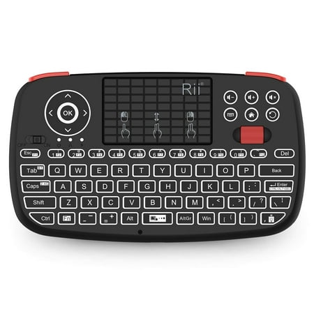 (2019 Upgrade) Rii i4 Mini Bluetooth Keyboard with Touchpad, Blacklit Portable Wireless Keyboard with 2.4G USB Dongle for Smartphones, PC, Tablet, Laptop TV Box iOS Android Windows