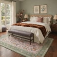 thumbnail image 2 of DEORAB 5x7 Area Rugs for Living Room, Machine Washable Non Slip Vintage Floral Rugs, Low Pile Lightweight Print Pattern Rug for Bedroom, Dusty Pink, 2 of 5