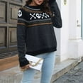 thumbnail image 6 of Mrzhqd Fall Sweaters For Women 2024 Tops Crewneck Long Sleeve Retro Polka Dot Skull Print Casual Knit Pullover Fall Winter Womens Outfit Black Xl, 6 of 7