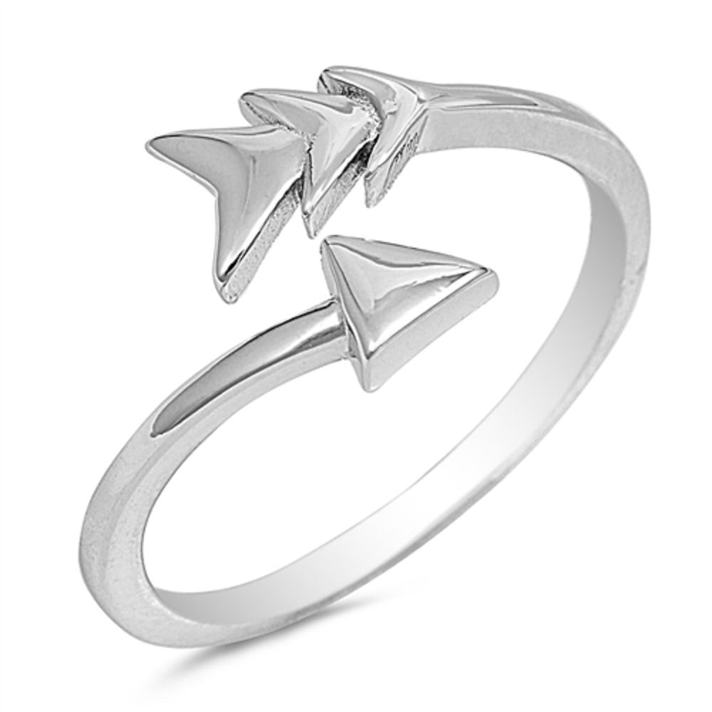 Oxidized Open Arrow .925 Sterling Silver Ring Sizes 3-10 Trendy 