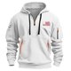 thumbnail image 4 of Sudadera con capucha para hombre, con estampado de bolsillo, media cremallera, cordón ajustable, informal, deportiva, de manga larga, blusa de poliéster, 4 of 5