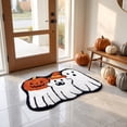 thumbnail image 4 of Irregular Ghost Bathroom Floor Mat, Absorbent Halloween Bath Rug, Non-slip Ghost Pattern Foot Pad, Soft Quick-drying Shower Mat, Festive Bathroom Decorative Floor Carpet (19.69*31.50in), 4 of 6