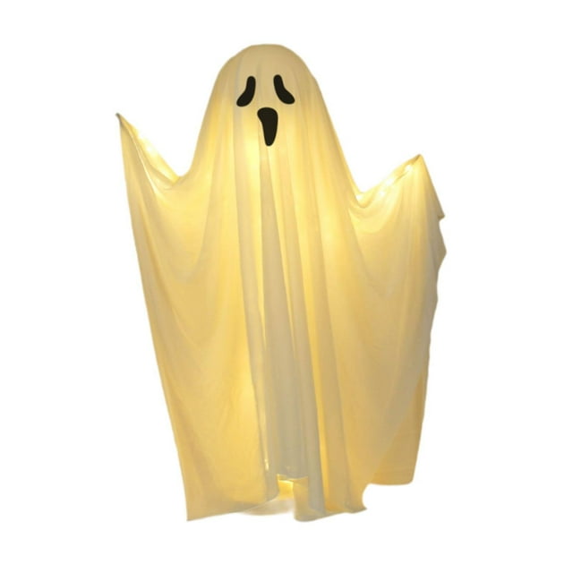 Decoraciones de Halloween para exteriores, iluminadas, fantasmas espeluznantes, accesorios navideños con luz 85 centímetros
