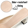 thumbnail image 4 of CHICVOMEY Womens Bow Knot Block Heel Mule Sandals Square Toe Open Toe Patent Leather Slide Heels Slip on Chunky Heel Slippers for Summer Party Wedding Daily Wear, 4 of 7