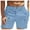 ZA Blue, variant on Mens Gym Shorts Male Solid Color Summer Beach Button Pocket Elastic Waist Breathable Men's Running Shorts White M