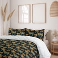 thumbnail image 2 of Ambesonne Peacock Down Alternative Quilt Comforter, Exotic Bird Curlicue Boho, King, Dark Teal and Marigold, 2 of 5