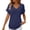 Dark Blue, variant on Luvior Women’s Summer Waffle Knit Short Sleeve Pocket T-Shirt – Textured Crew Neck Solid Breathable Top, Casual Everyday Basic Tee with Front Pocket