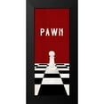 thumbnail image 2 of Reed, Tara 8x14 Black Modern Framed Museum Art Print Titled - Rather be Playing Chess Pieces red panel I-Pawn, 2 of 5