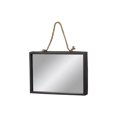 thumbnail image 1 of Benjara BM219636 Rectangle Wall Mirror with Metal Rim & Rope Hanger, Black - Set of 2, 1 of 1