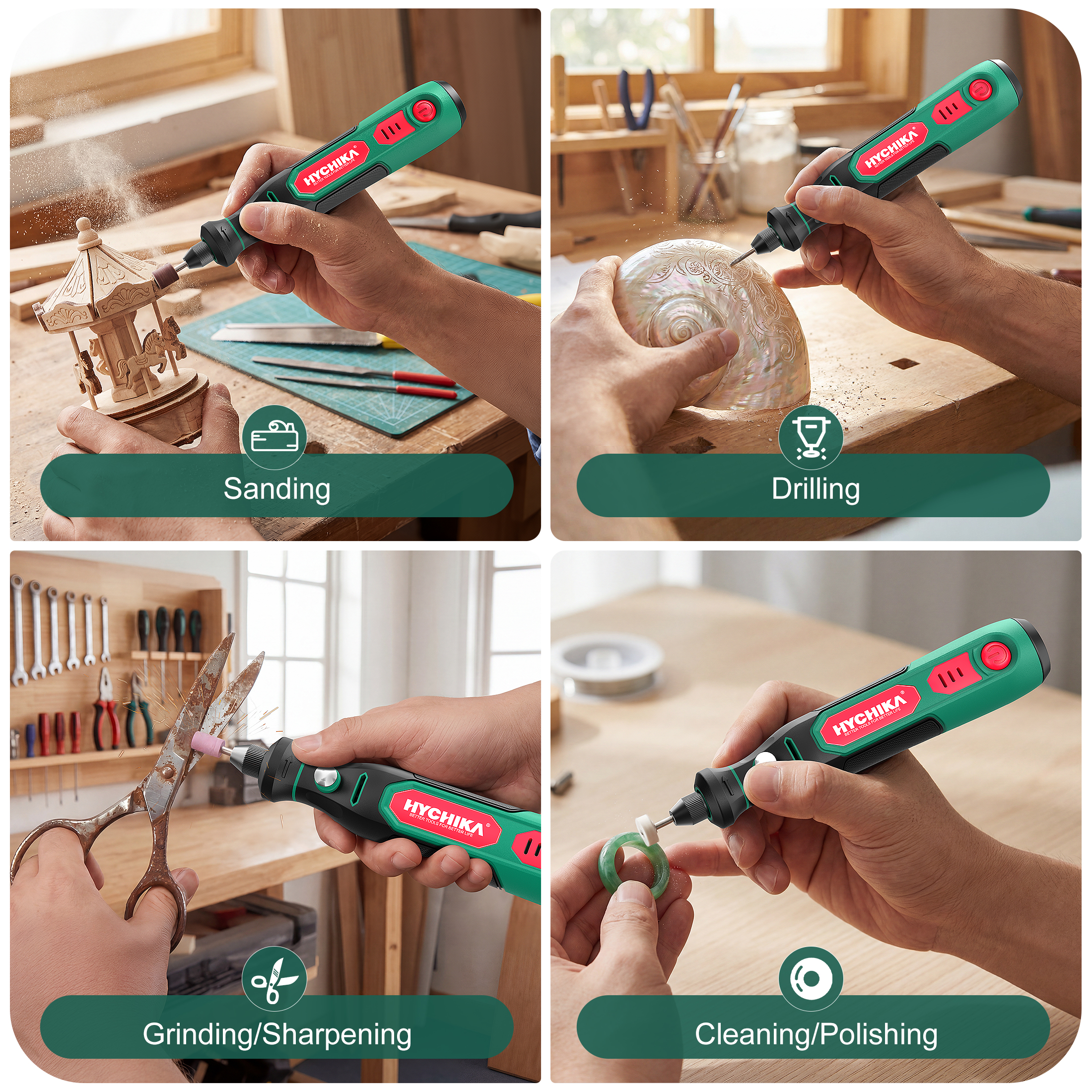 HYCHIKA Mini Cordless Rotary Tool Kit with 89 Accessories photo 2