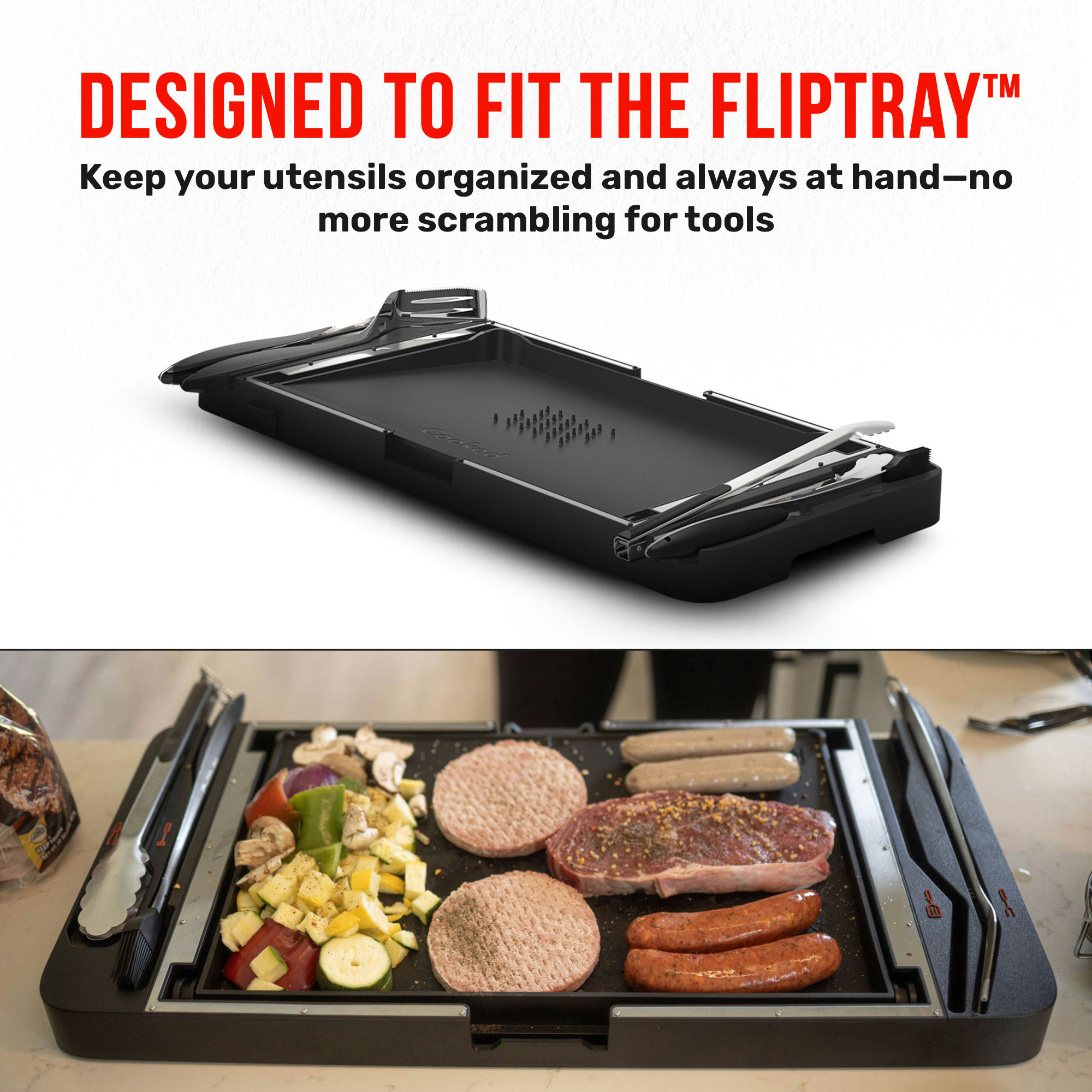 Grillbot 4 Piece Stainless Steel BBQ Grill Tools Set - Tongs, Spatula, Fork, Brush