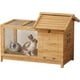thumbnail image 1 of Yeshouse jaula de madera para conejos, apta para interior y exterior, resistente a la intemperie, con estructura metálica anti-mordeduras, rampa y rejilla extraíble, ideal para pequeños animales, 1 of 7