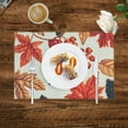 thumbnail image 6 of Fenyluxe C&amp;F Home Rylie Quilted Reversible Vintage Design Placemat Set 4 Rectangle Oblong Machine Washable Mats Floral Leaves Fall Harvest Autumn Kitchen Dining Table Placemat Set of 4 11.8*17.7in, 6 of 6