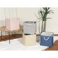 thumbnail image 7 of REGALWOVEN 13 Inch Square Fabric Collapsible Storage Basket Bin with Handle for Shelves Clothes Brown, 7 of 7