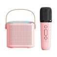 thumbnail image 4 of Portable Bluetooth Speaker with Wireless Microphone, Handheld Mics Speaker Machine, Portable Speaker System for Playroom Family Outing Y1 Pink Single Mic, 4 of 8