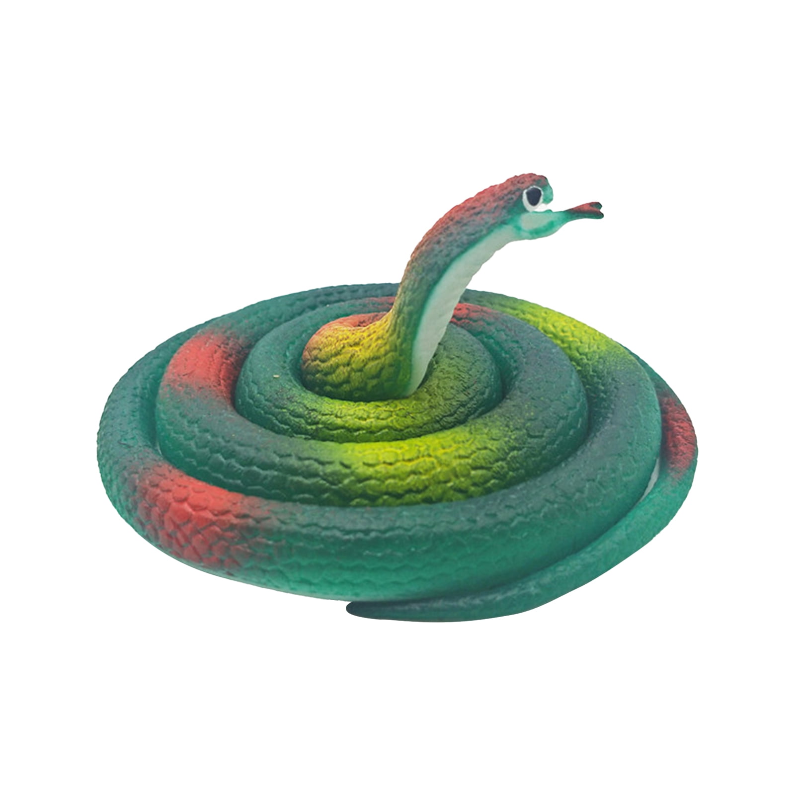 Multicolor two-headed cobra rubber snake toy