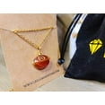 thumbnail image 4 of Gold Wire Wrapped Carnelian Healing Crystal Round Necklace Gold tone Handmade, 4 of 10
