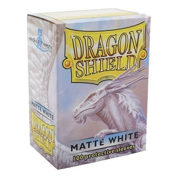 Dragon Shield Matte White Matte 100 Deck Protective Sleeves in Box, Standard Size for Magic he Gathering (66x91mm)