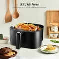 thumbnail image 4 of Friteuse à Air Chaud de 6QT, Four Airfryer Sans Huile de 1700W avec Minuterie et Température Réglable, Commandes Tactiles avec 8 Préréglages, Panier Antiadhésif et Lavable au Lave-Vaisselle, 4 of 8