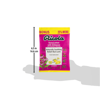 Ricola Honey Lemon With Echinacea Cough Suppressant - Throat Drops - 24 CT