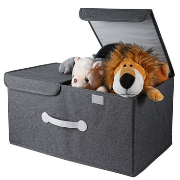 Toy Storage Chest, Large Toy Chest for Boys Girls, Collapsible Storage Box with Lids & Removable Divider for Toys Blankets Clothes, Toy Bin Organizer for Nursery Playroom Kid's Room