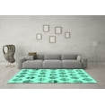 thumbnail image 3 of Ahgly Company Machine Washable Indoor Rectangle Solid Turquoise Blue Modern Area Rugs, 2' x 4', 3 of 4