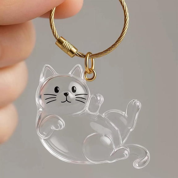 QHUDLV Cat Keychain,Pet Hair Memorial Keepsake for Pet Remembrance Fillable