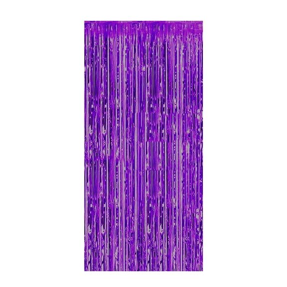 Silver Metallic Foil Fringe Curtains - Photo Booth Props for Parties, Birthday to Christmas, Easy to Install