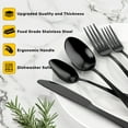 thumbnail image 6 of Black Silverware Set 20 Piece, Stainless Steel Flatware Set, Cutlery Utensils Set Include Knives, Forks, Spoons Service for 4, Mirror Polished and Dishwasher Safe, 6 of 8