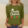 thumbnail image 1 of Aqestyerly Hauts de Noël pour Femmes Mode Féminine T-Shirt Imprimé de Noël Manches 3/4 Blouse Col Rond Hauts Décontractés, 1 of 5