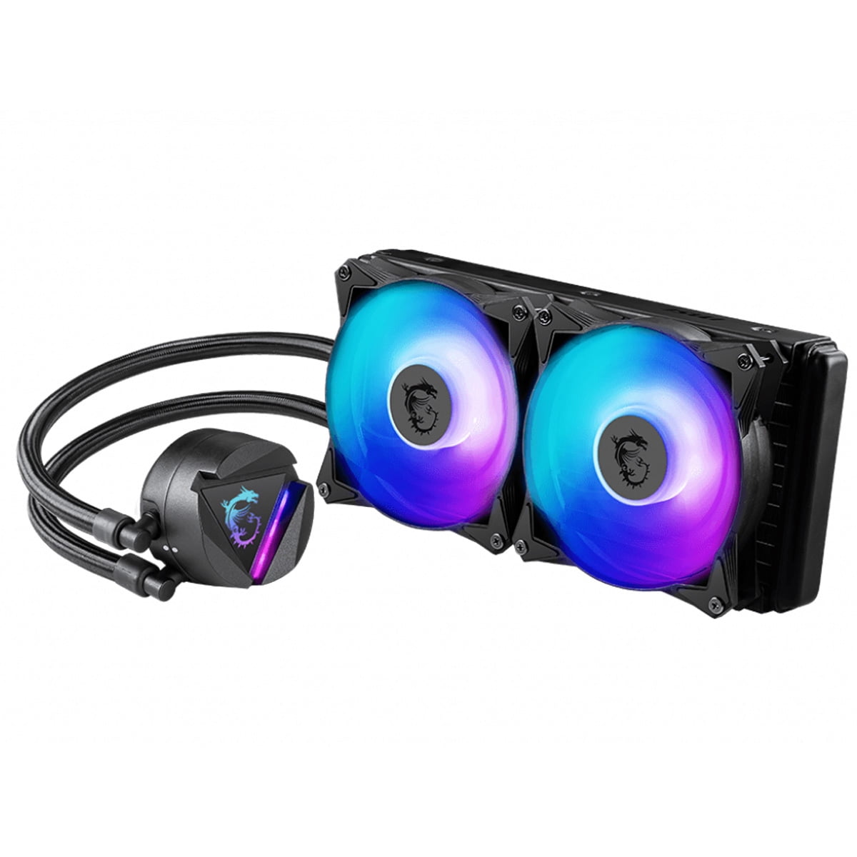 MSI MAG CoreLiquid 240R V2 AIO Liquid CPU Cooler, 240mm Radiator, Dual PWM Fans, ARGB Lighting Controlled by Software - LGA 1700/1851 / AM5/AM4 Compatible
