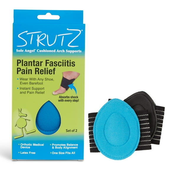 Strutz Cushioned Arch Supports,  Relief for Plantar Fasciitis and Foot  Pain, one-size-fits all (1 pair)
