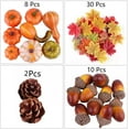 thumbnail image 3 of 50Pcs Fall Artificial Pumpkins Home Decoration Set,Simulation Fake Pumpkins Maple Leaves Pine Cones Acorns Used for Fall Table Decor, Thanksgiving,Halloween,Fall Wedding Decor - -, 3 of 7
