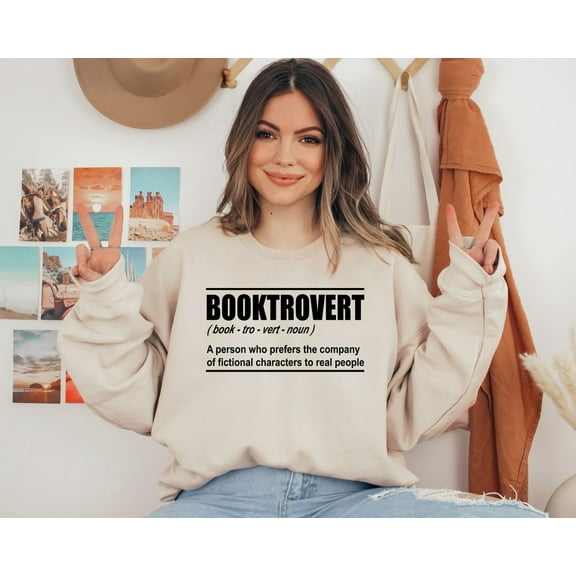 Booktrovert Definition Sweatshirt, Book Lover Sweatshirt, Teacher Sweatshirt, Librarian Sweatshirt, Reading Crewneck, Book Lover Gifts Tshirt All Size S-5XL